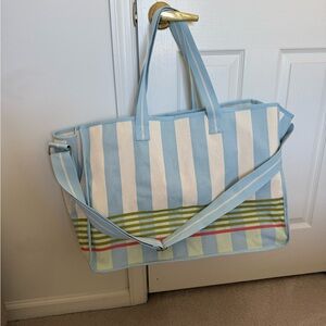 Hearth & Hand Blue and Cream Striped Tote
